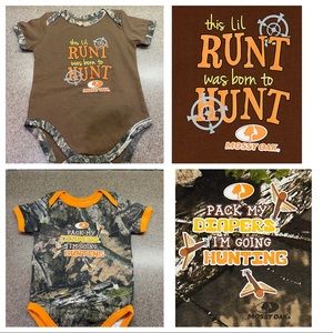 NWOT Mossy Oak Set of (2) Hunting Theme Creepers, Infant 18 months